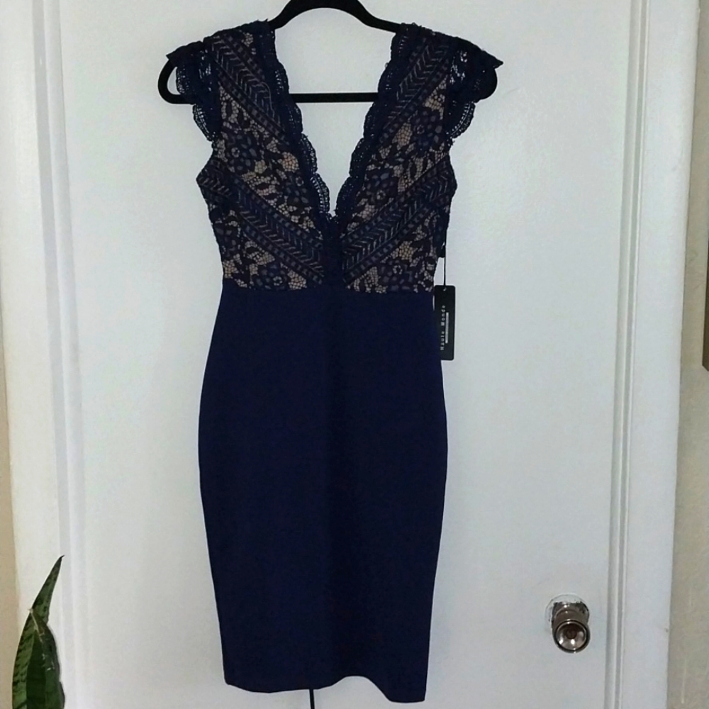 Navy blue young contemporary dress